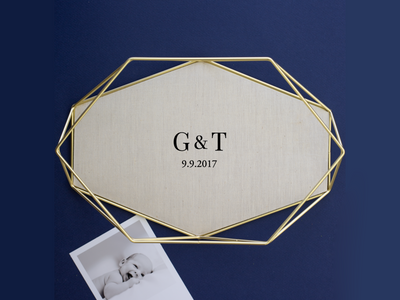 Personalized Cotton & Brass Tray