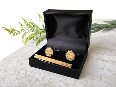 Personalized Whiskey Wood Tie Clip