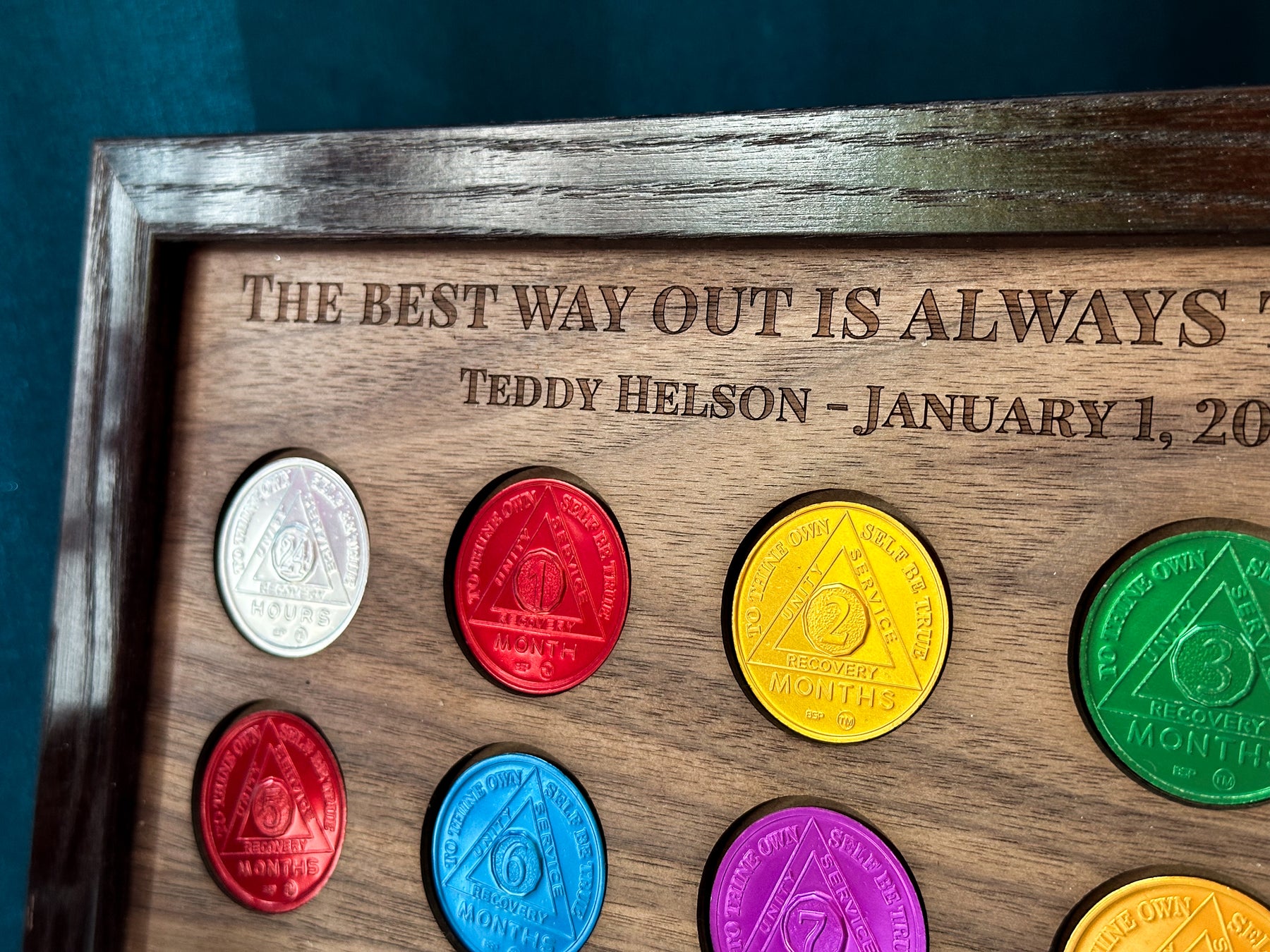 AA Sobriety Chip Display Board – Paper Anniversary® by Anna V.