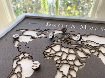 Paper Cutout Map with Custom Pins