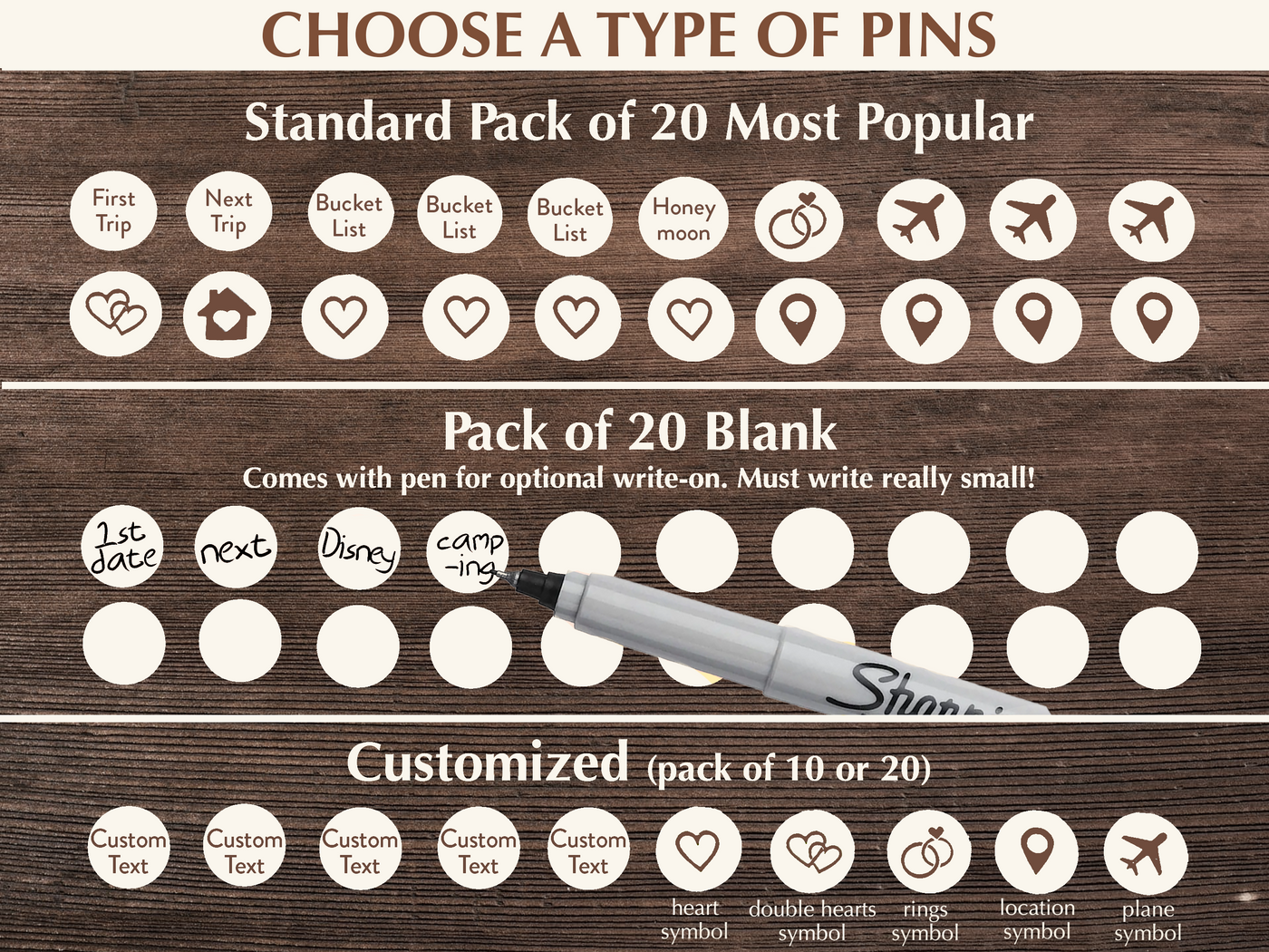 Wood Map with Personalized Milestone Pins