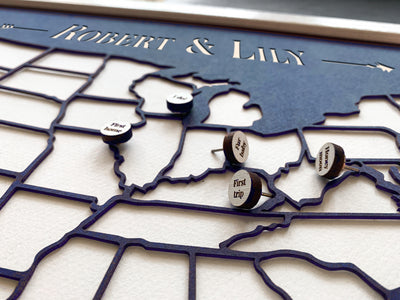 Paper Map with Personalized Milestone Pins