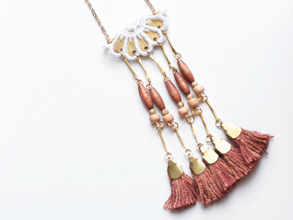 Rosy Lace Necklace