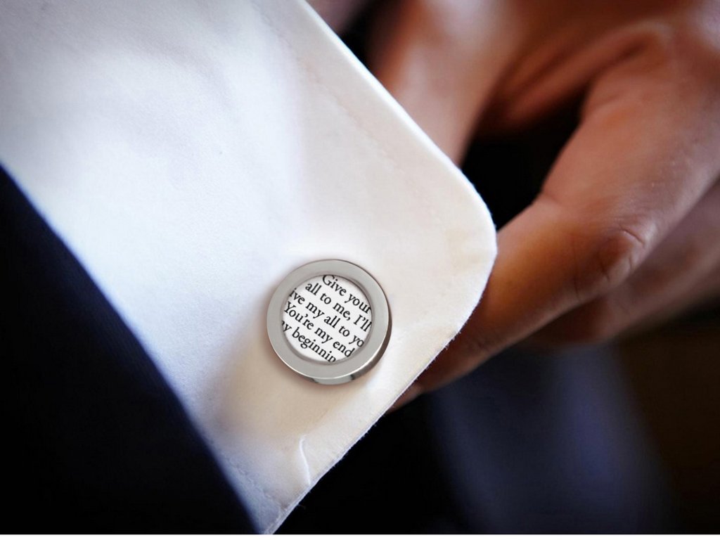 Cufflinks with Vows or Song