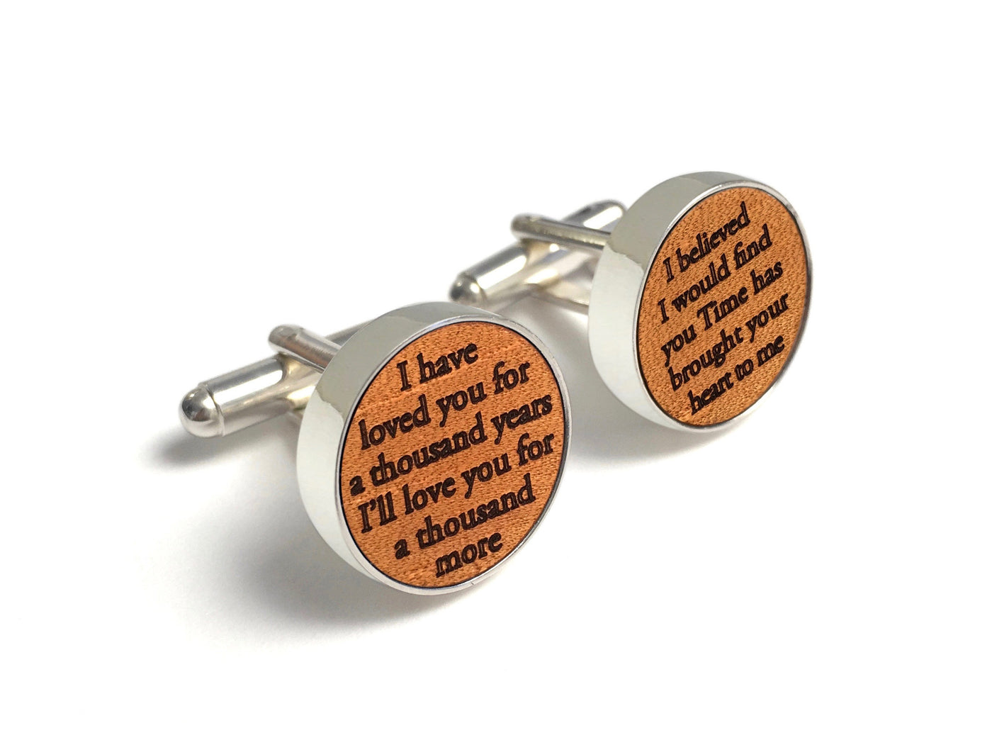 3 Year Anniversary Gifts For Him - Leather Cufflinks With Song