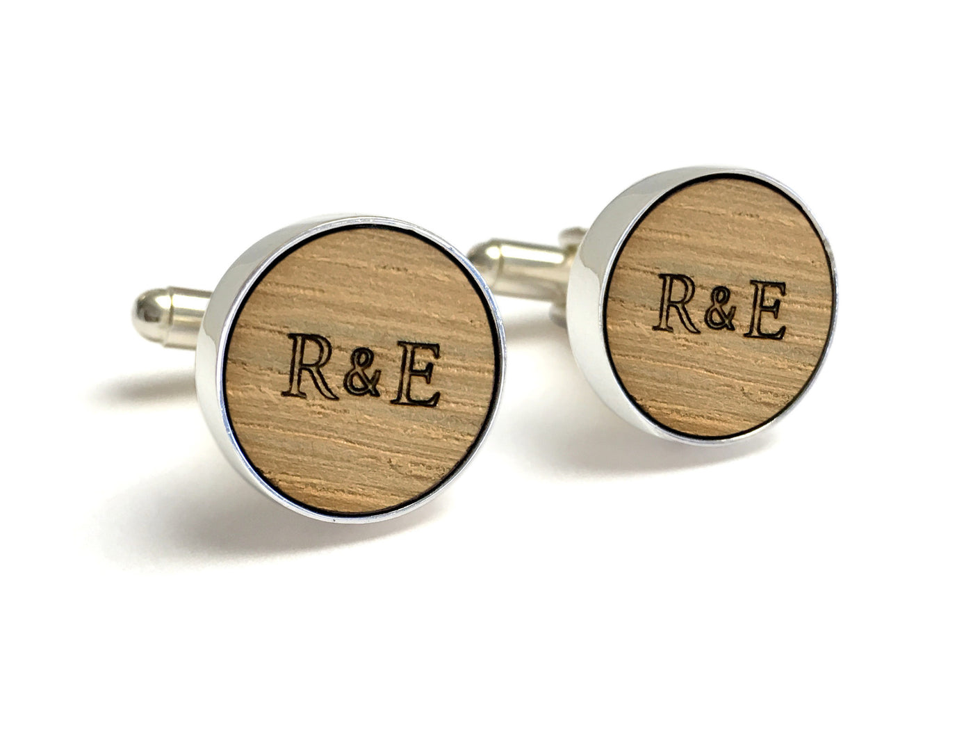 5-year anniversary gift for him - Whiskey Barrel Cufflinks With Initials