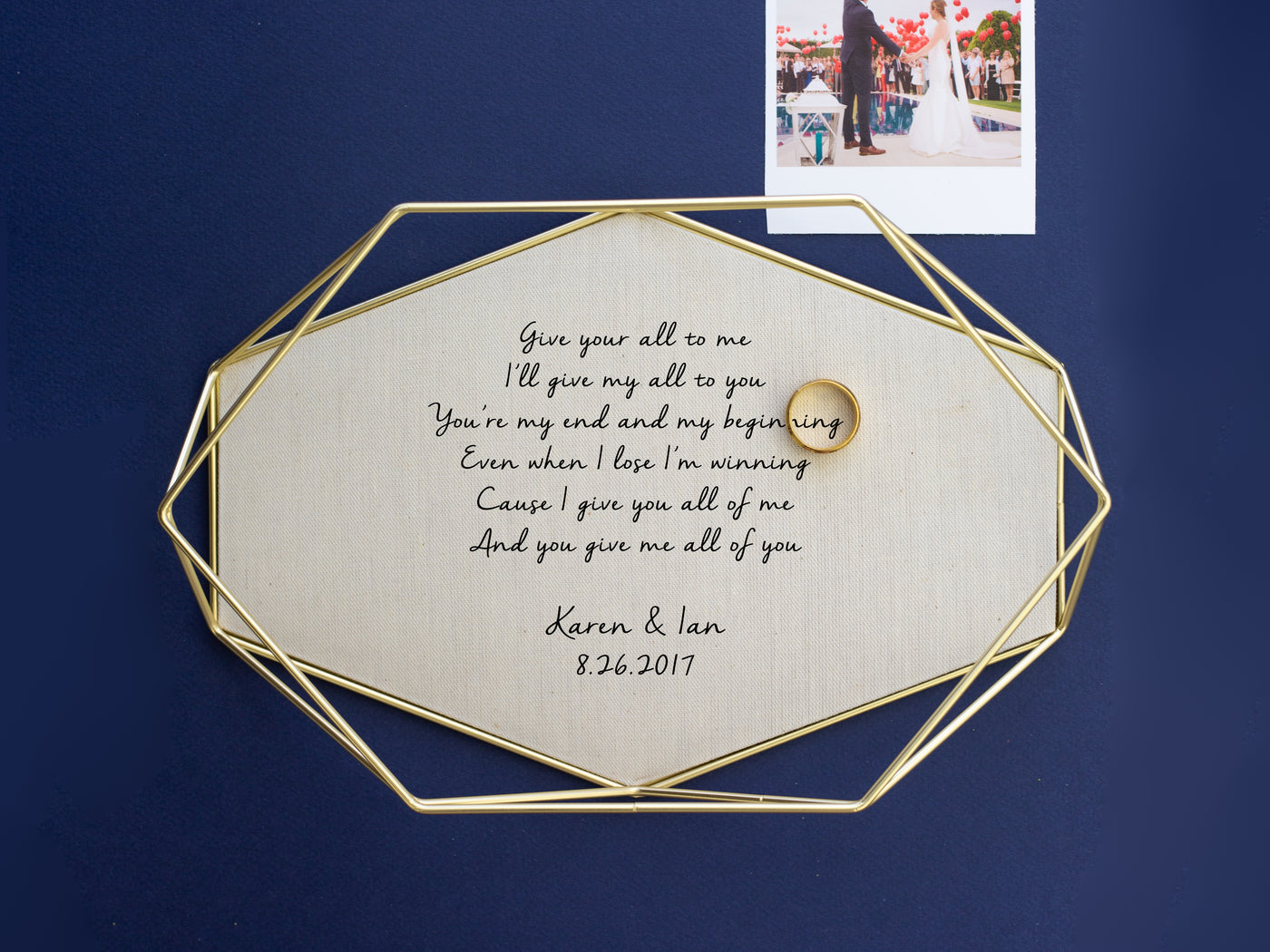 Linen Tray with Vows or Song