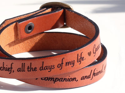 Personalized Leather Wrap Bracelet
