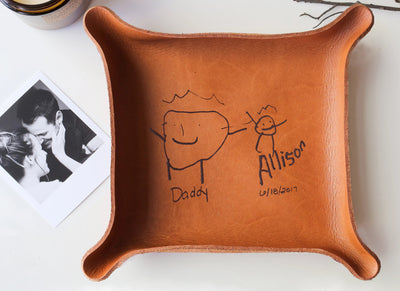 Leather Tray with Baby Footprint