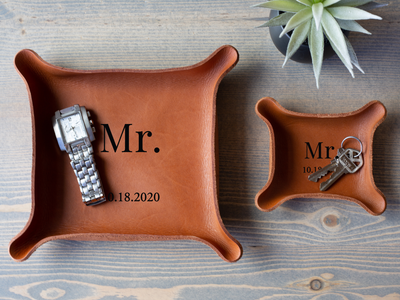 Mr & Mrs - Leather Trays