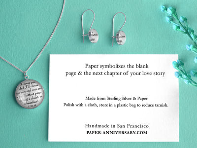 Paper Jewelry with Vows or Song