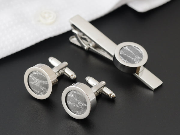 Titan Japanese Paper Cufflinks & Tie Clip – Paper Anniversary® by Anna V.