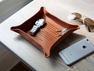 Leather Tray with Initials & Date