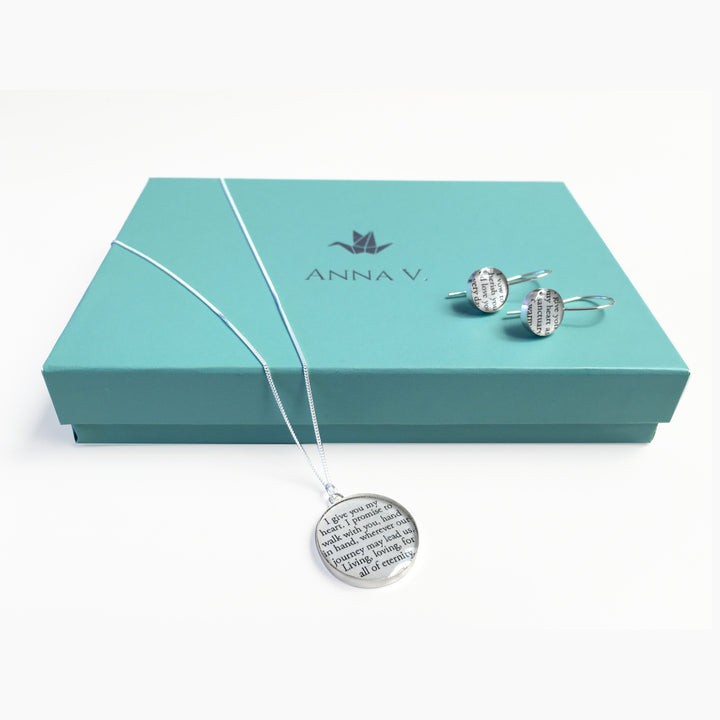 Custom Necklace with your Wedding Song or Vows – Paper Anniversary