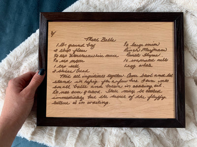 Framed Recipe on Wood