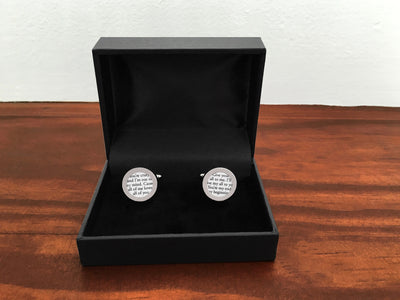 Custom Wedding Cufflinks with Vows or Song