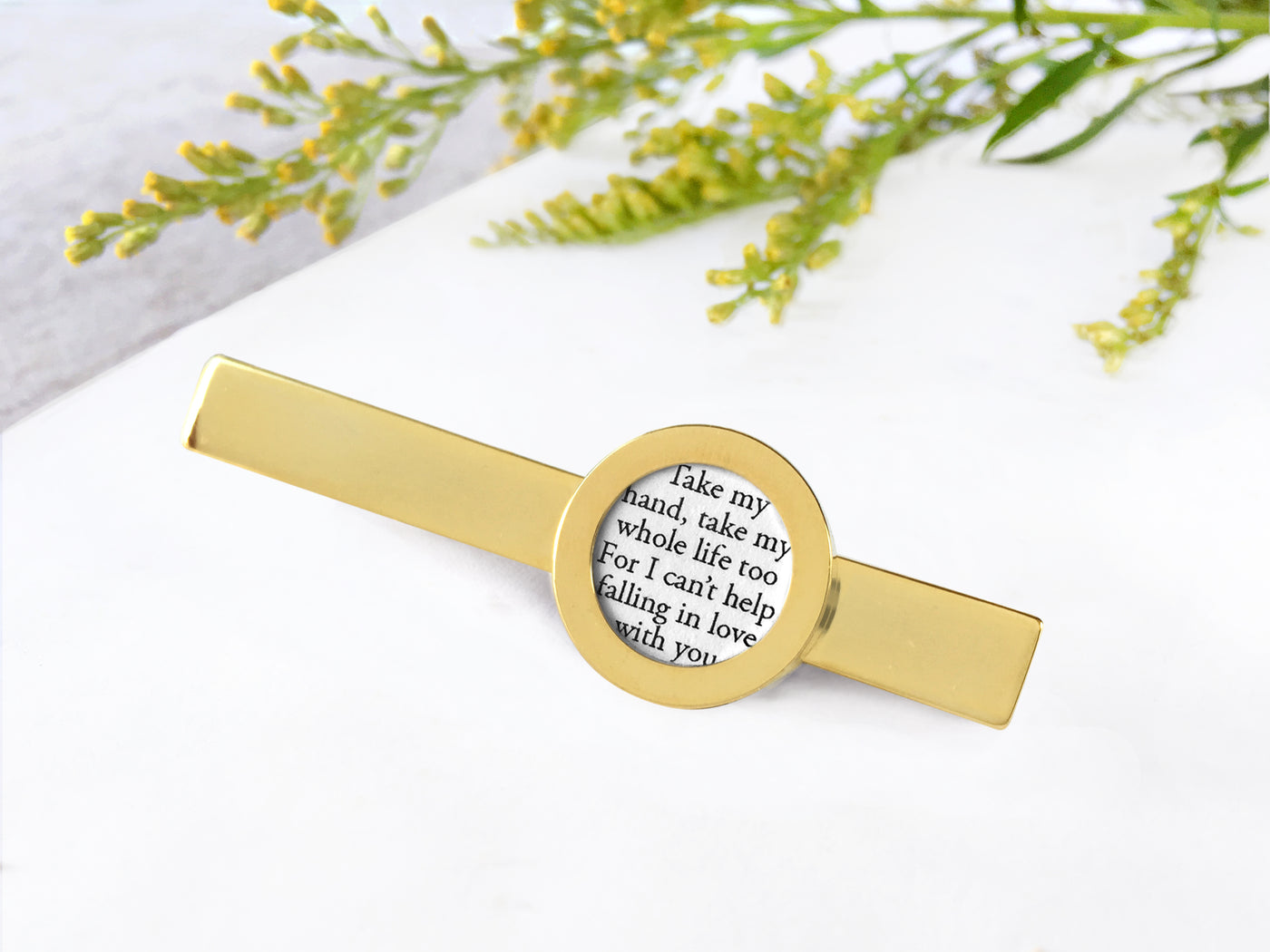 gold personalized tie clip