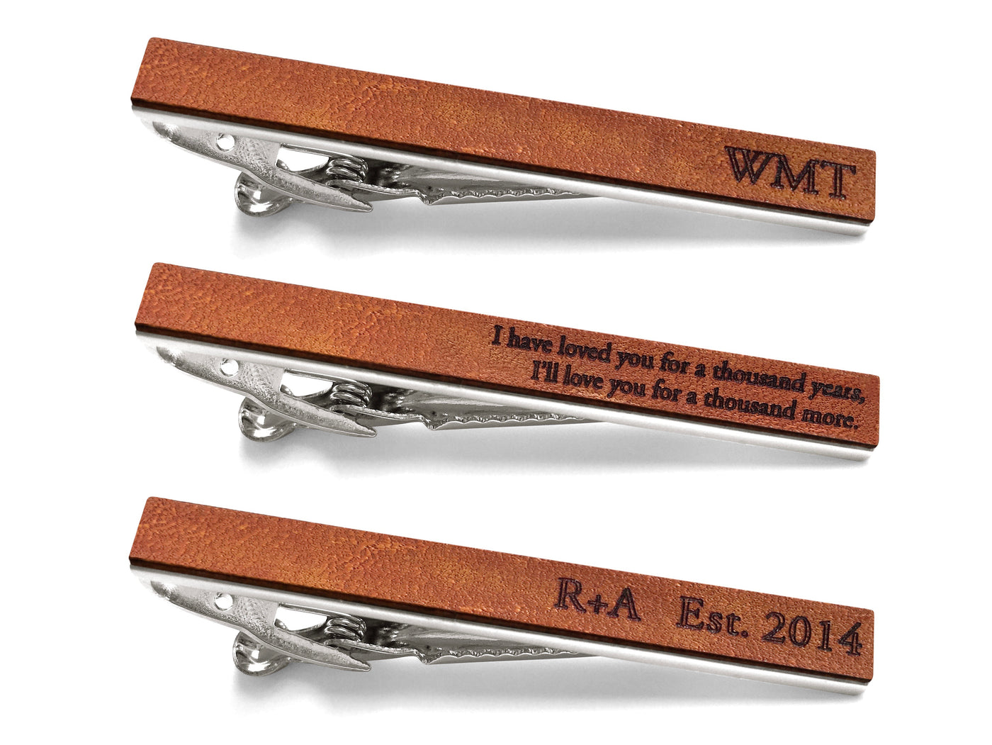 leather anniversary gift tie bar
