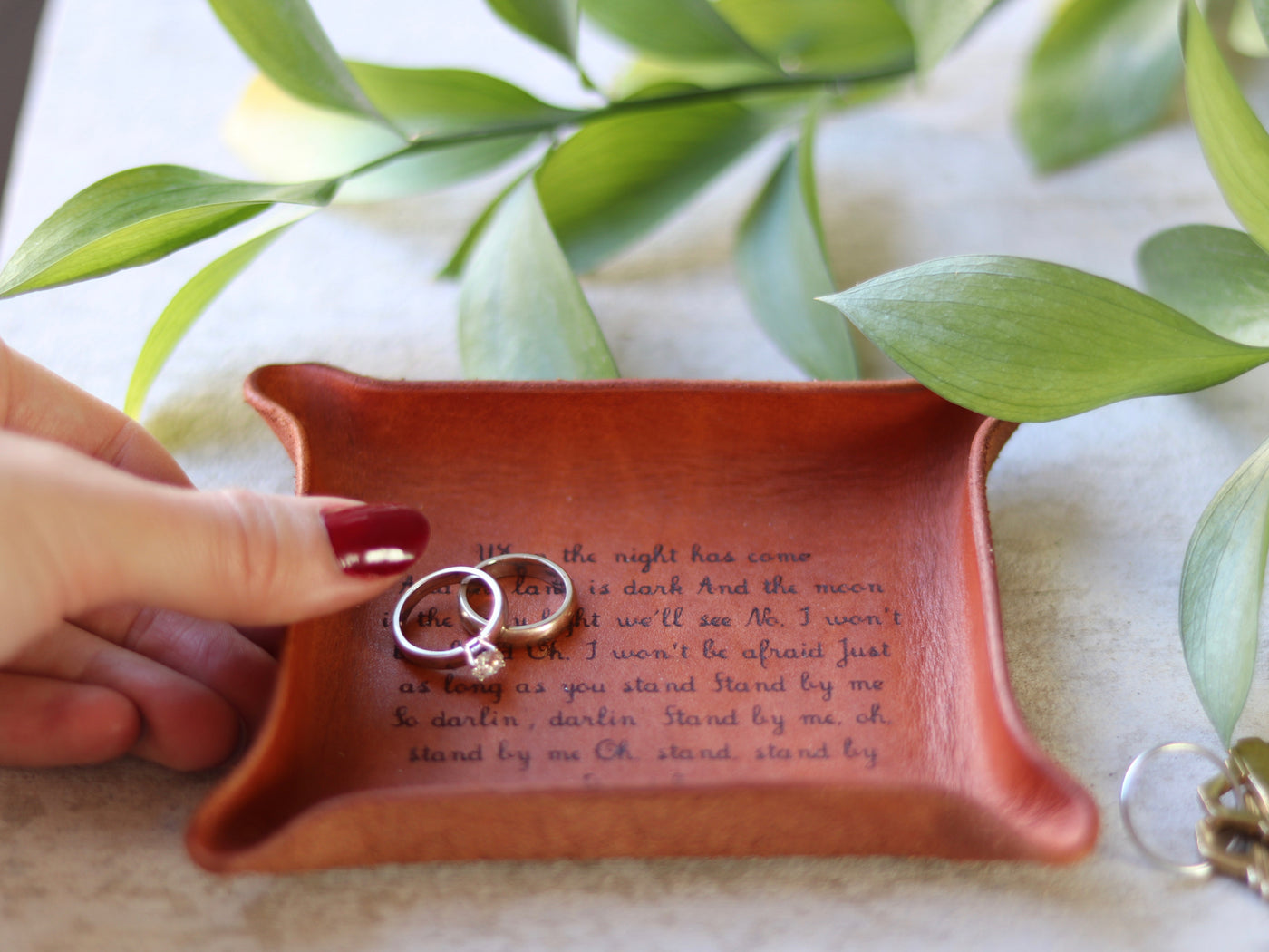 Small Leather Ring Tray