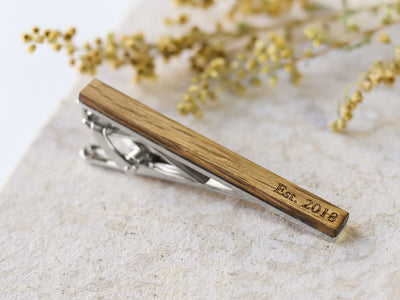 Personalized Whiskey Wood Tie Clip