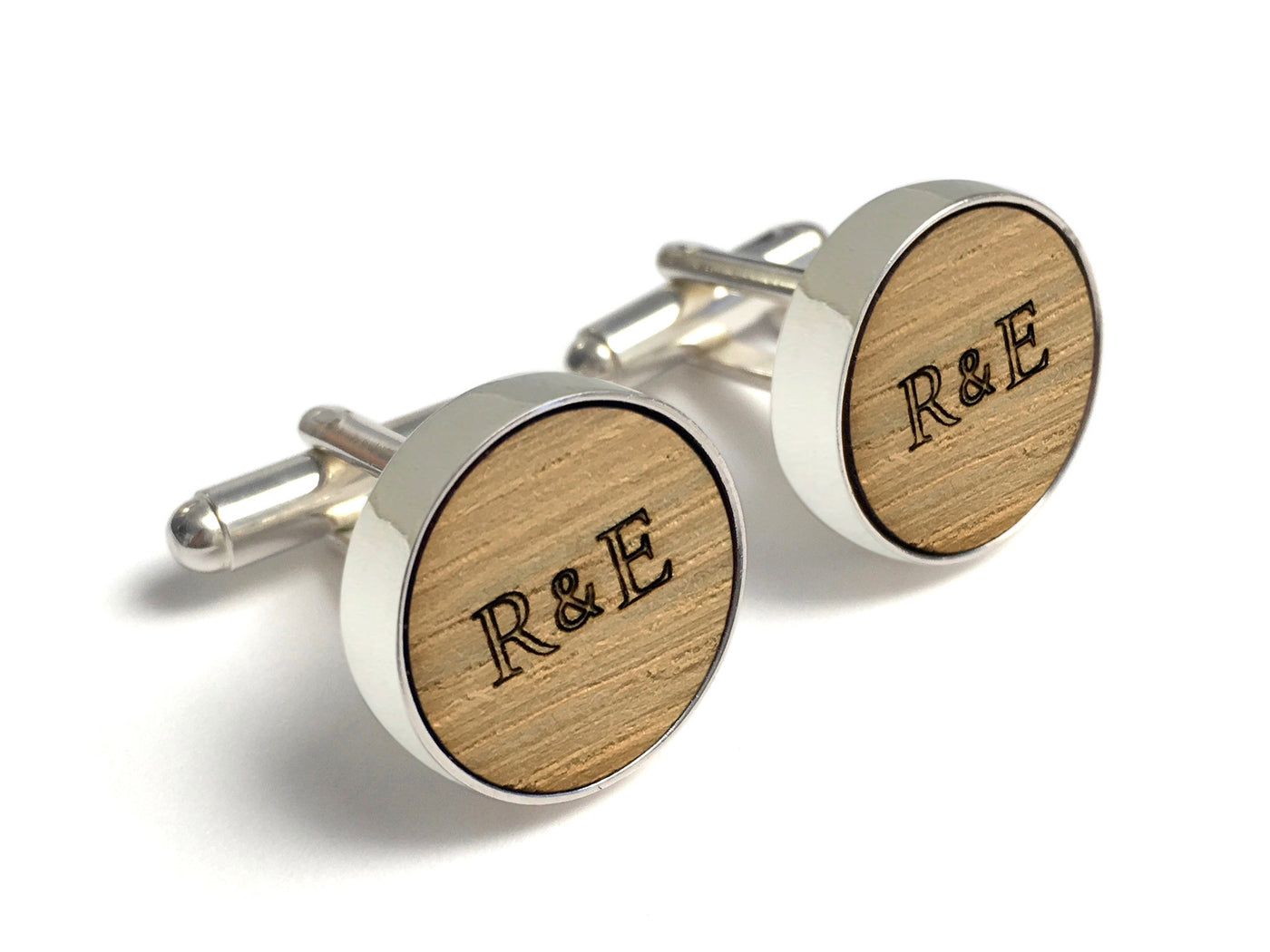 Wooden Cufflinks with couple's initials
